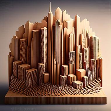 3D model city skyline (STL)